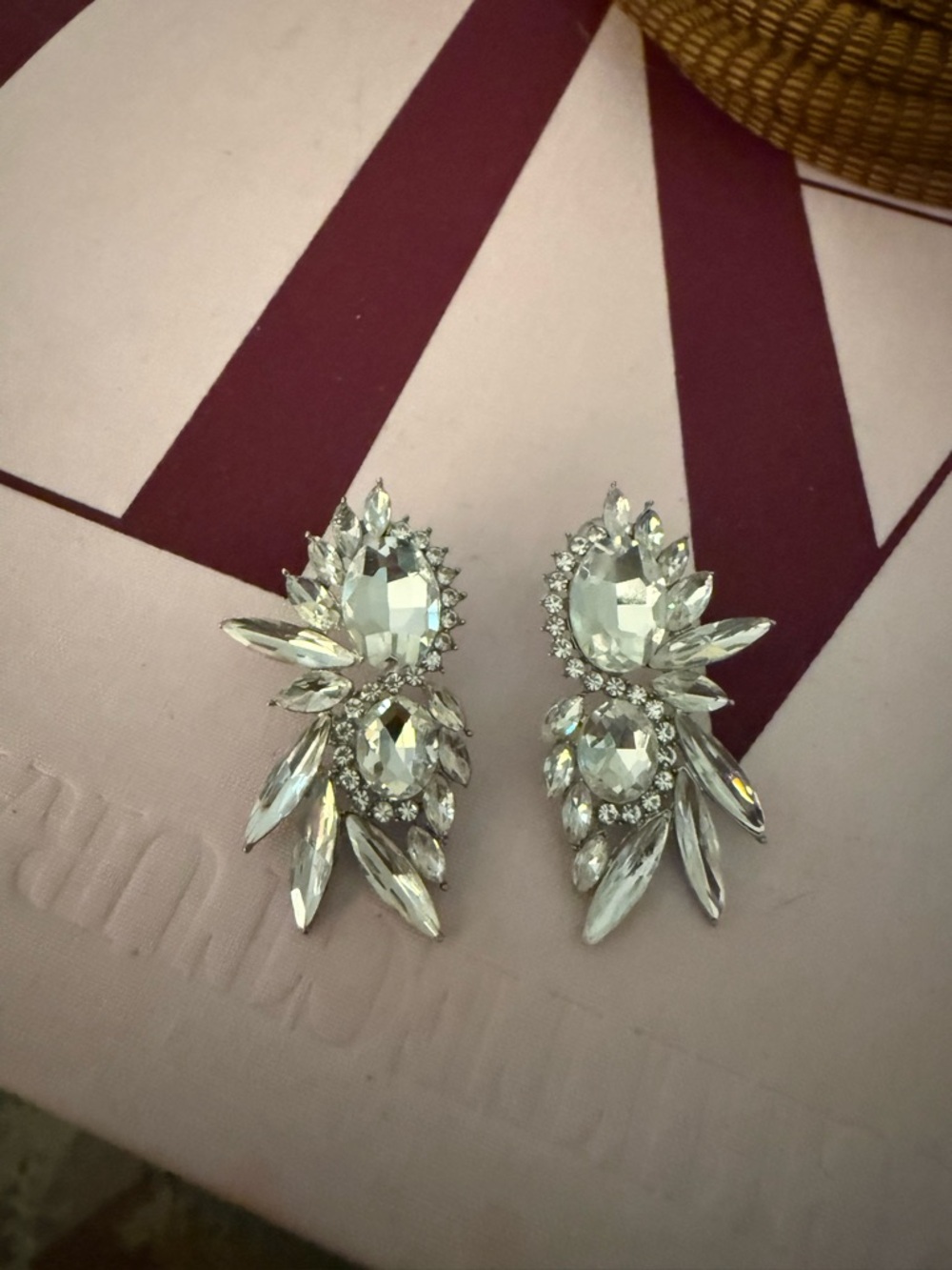 Bridal Earrings, unknown brand, - Crystal Teardrop Statement Earrings